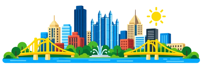 Illustrated Pittsburgh skyline