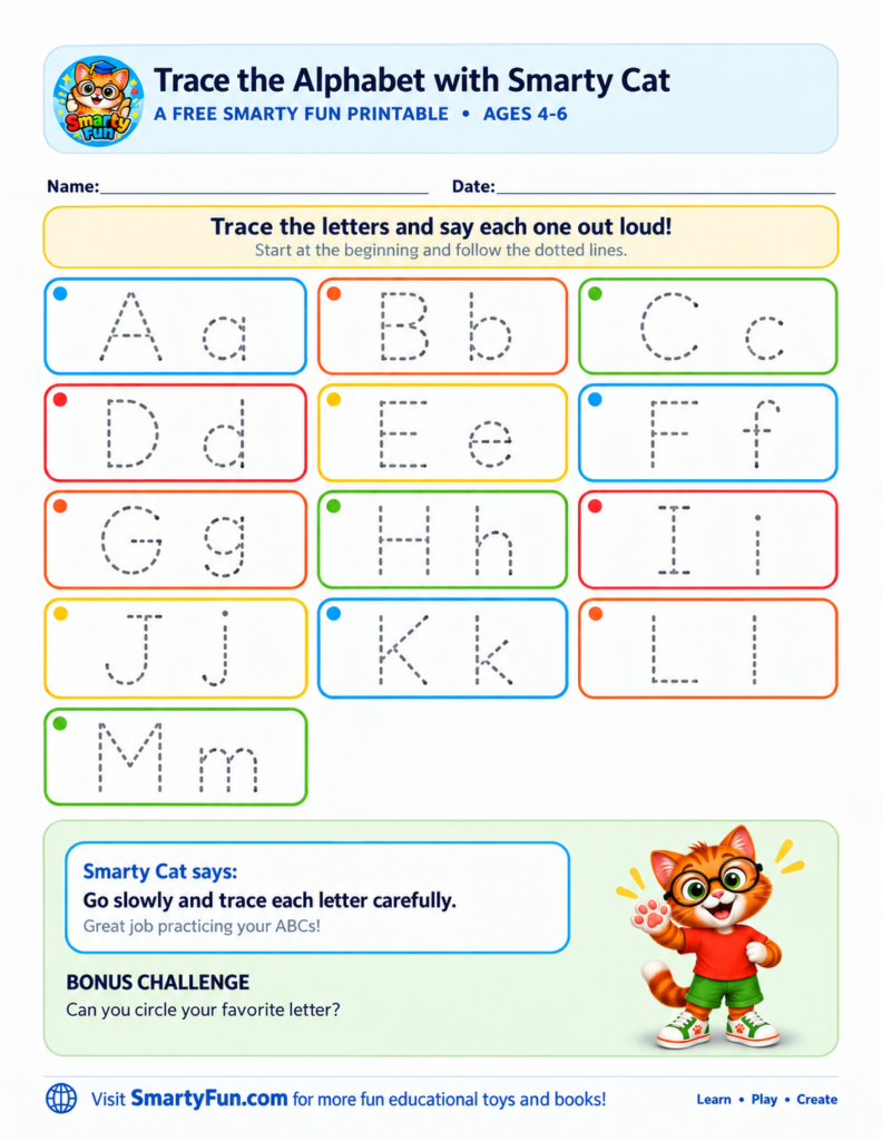 Trace the Alphabet with Smarty Cat